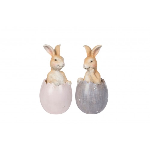 Dekoracija Triušis kiaušinio lukšte A Lot  Rabbit Friends Egg, margi, mix, 1 vnt,  10 cm