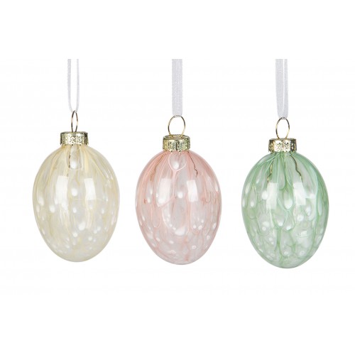 Pakabinama dekoracija A Lot Egg Glass Pastel color mix, 1 vnt