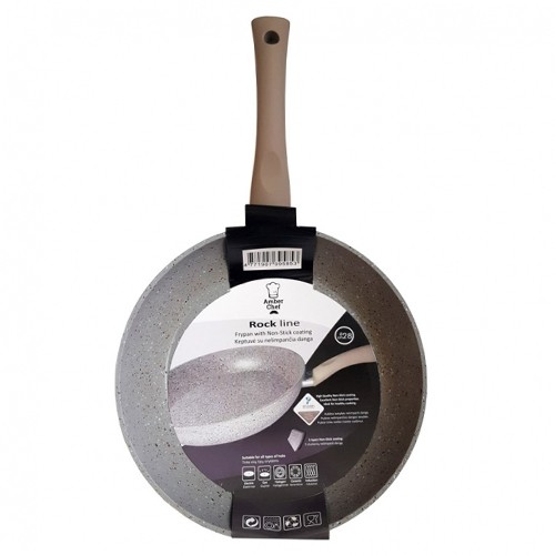 Indukcinė keptuvė Amber Chef ROCK LINE, 24 cm