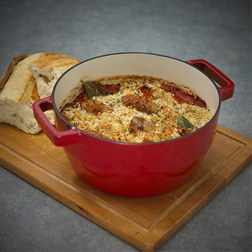 Raudonas ketaus puodas Pyrex SLOWCOOK, 28 cm 6,3 l