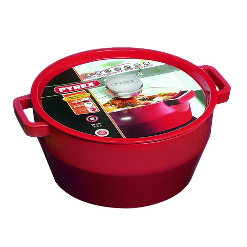 Raudonas ketaus puodas Pyrex SLOWCOOK, 24 cm 3,6 l