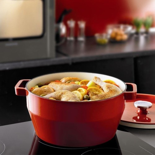 Raudonas ketaus puodas Pyrex SLOWCOOK, 24 cm 3,6 l