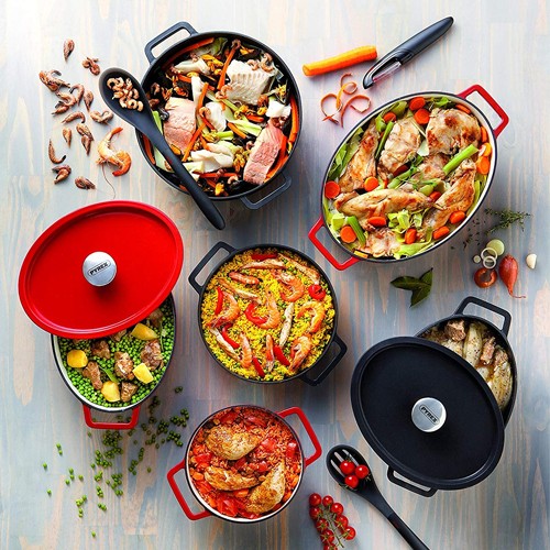 Raudonas ketaus puodas Pyrex SLOWCOOK, 24 cm 3,6 l