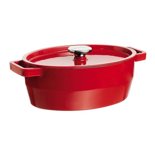 Raudonas ovalus ketaus puodas Pyrex SLOWCOOK, 29 cm 3,8 l