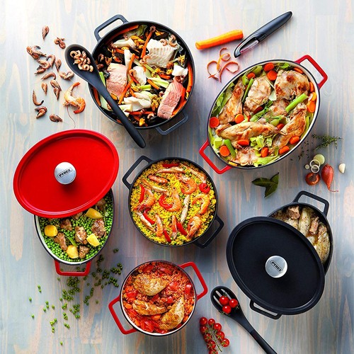 Pilkas ketaus puodas troškintuvas Pyrex SLOWCOOK, 28 cm 6,3 l