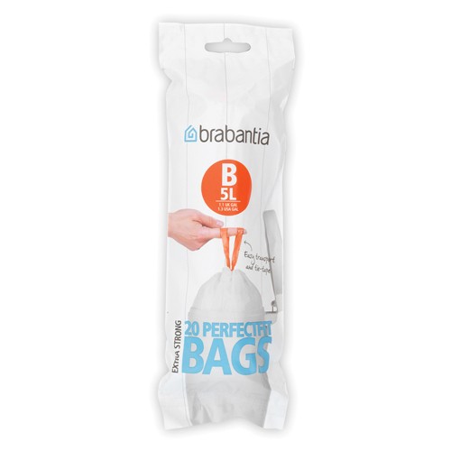 Šiukšlių maišai Brabantia PERFECTFIT B dydis 5 l, 20 vnt.