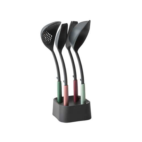 Keturių dalių virtuvės įrankių rinkinys su stovu Brabantia TASTY+