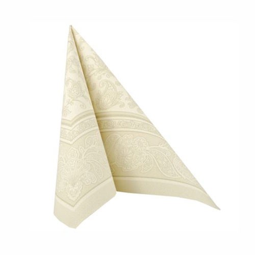 Šampaninės spalvos servetėlės su ornamentais PapStar ROYAL ORNAMENTS, 50 vnt. *