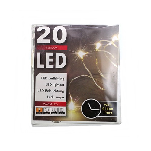 LED girlianda, 20 lempučių su laikmačiu