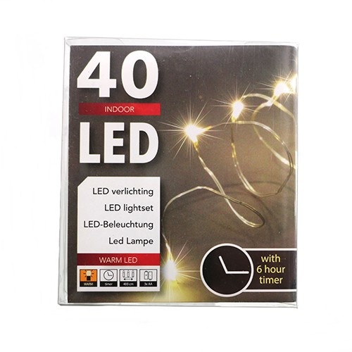 LED girlianda, 40 lempučių su laikmačiu