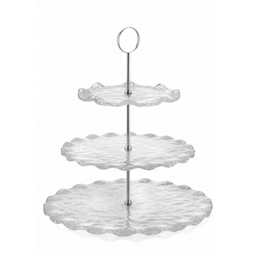 Stiklinė trijų aukštų etažerė IVV SPECIAL CLEAR, 35cm