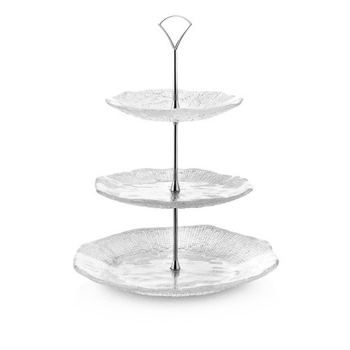 Stiklinė trijų aukštų etažerė IVV DIAMANTE, 35cm