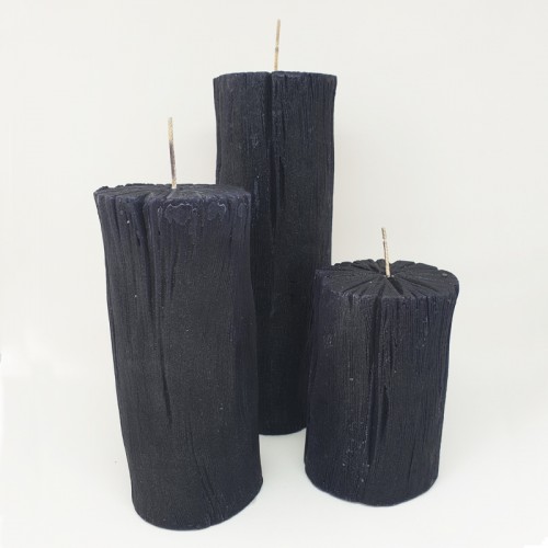 Juoda žvakė Baltic Candles CHARCOAL, 15 cm