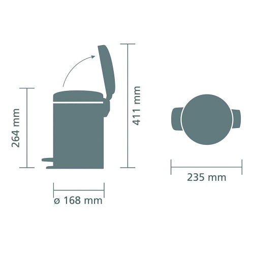 Balta šiukšlių dėžė Brabantia NEWICON, 3 l