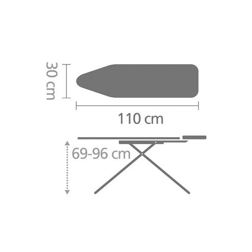Juoda lyginimo lenta Brabantia, A 110 x 30 cm