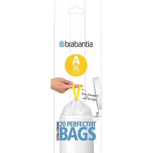 Šiukšlių maišai Brabantia, A dydis, 3l, 20 vnt.