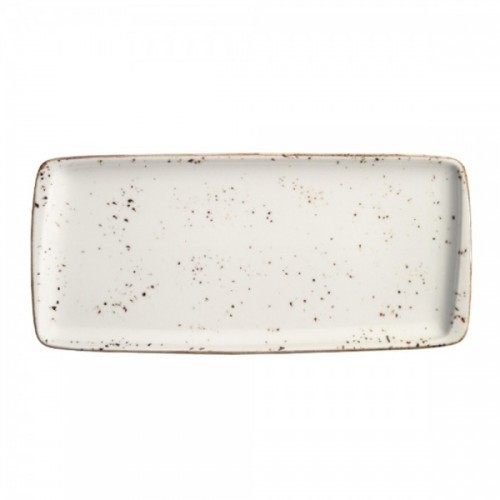 Stačiakampė porcelianinė lėkštė Bonna GRAIN, baltos sp., 34 x 16 cm, nuomai