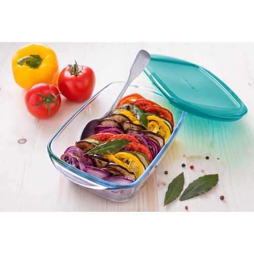 Kepimo forma Pyrex COOK&STORE su dangčiu, 23x15cm, 1,1l