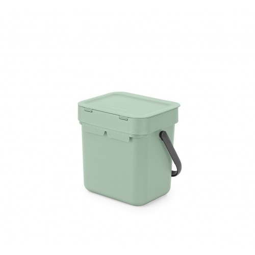 Mėtų spalvos, plastikinė šiukšlių dėžė Brabantia SORT & GO, 3 l