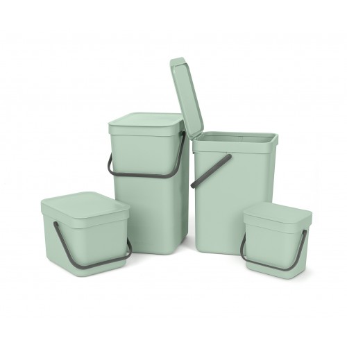 Mėtų spalvos, plastikinė šiukšlių dėžė Brabantia SORT & GO, 3 l