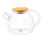 Skaidrus termo arbatinukas su bambukiniu dangteliu Wilmax, 950 ml
