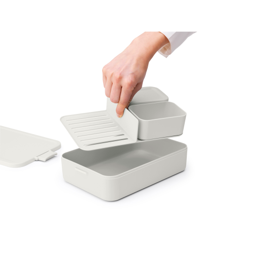 Pietų dėžutė Brabantia, Make & Take Bento, su skyreliais, šviesiai pilkos sp., didelė
