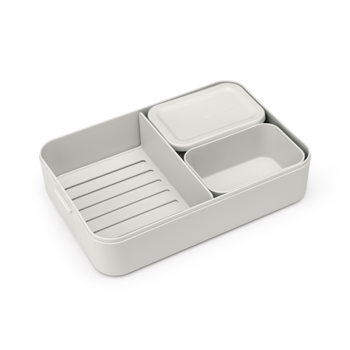 Pietų dėžutė Brabantia, Make & Take Bento, su skyreliais, šviesiai pilkos sp., didelė