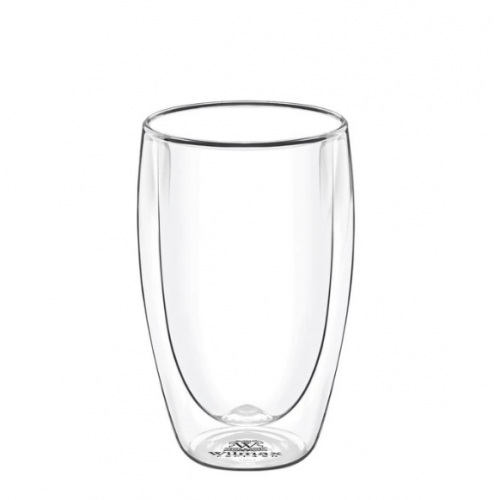 Dvigubo stiklo skaidri termo stiklinė Wilmax, 500 ml