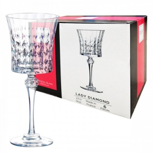 Taurių vynui rinkinys Cristal d‘arques, LADY DIAMOND, 6 vnt, 270 ml