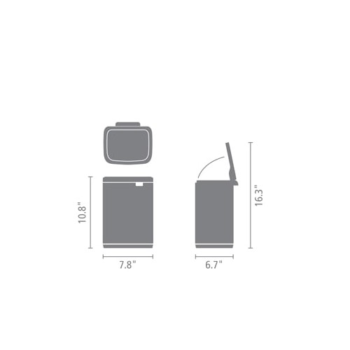 Šiukšlių dėžė Brabantia BO WASTE BIN, juodos sp., 4l