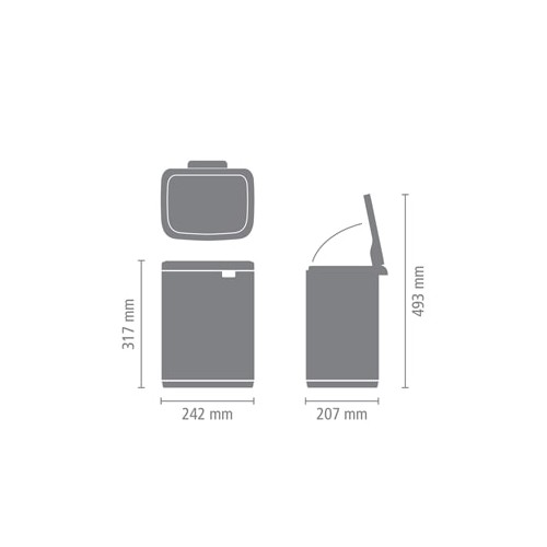 Šiukšlių dėžė Brabantia BO WASTE BIN, mėlynos sp., 7l