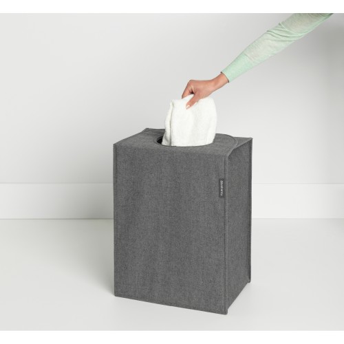 Stačiakampė skalbinių dėžė-maišas Brabantia, juodos sp., 55l