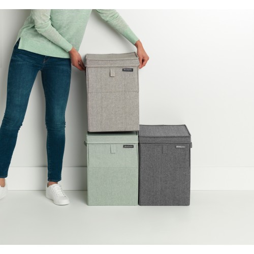 Skalbinių dėžė Brabantia kraunama 35l, tamsiai pilka