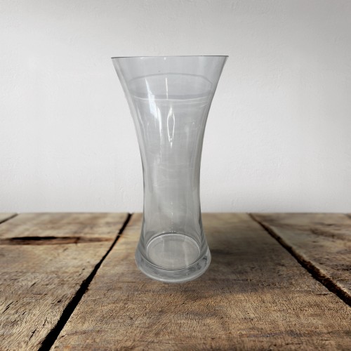 Vaza platėjanti, skaidri, 30 cm