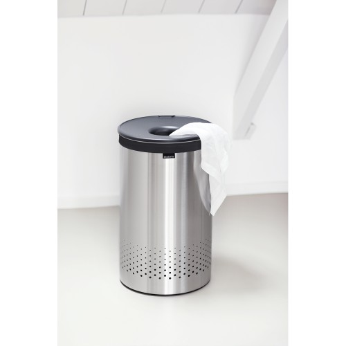 Skalbinių dėžė Brabantia Dark Grey/Plast Lid, 60 l
