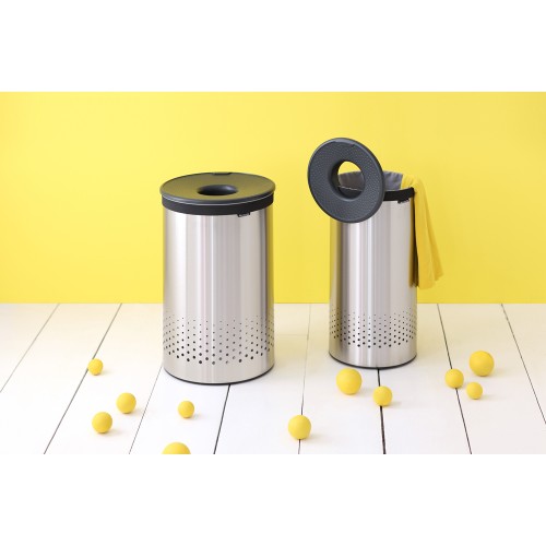 Skalbinių dėžė Brabantia Dark Grey/Plast Lid, 60 l
