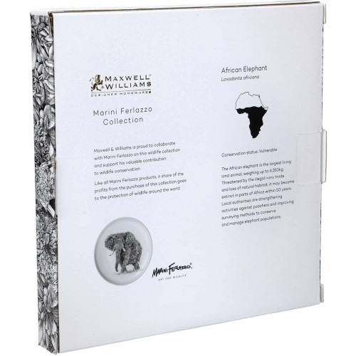 Lėkštė Maxwell & Williams African Elephant, baltos sp., 20 cm