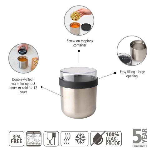 Termo indelis sriubai Brabantia Make & Take, tamsiai pilkos sp., 0,5 l