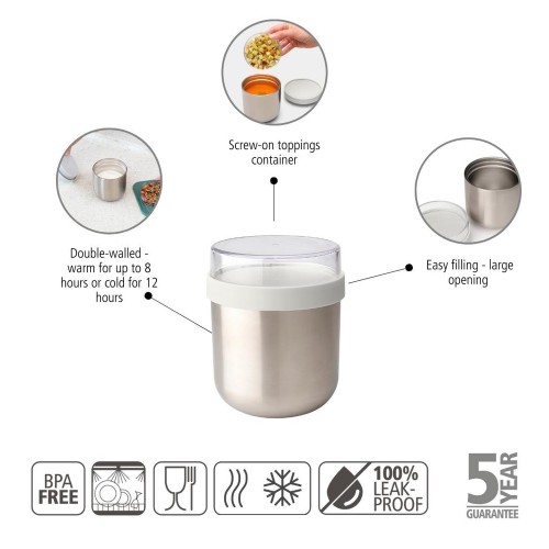 Termo indelis sriubai Brabantia Make & Take, šviesiai pilkos sp., 0,5 l