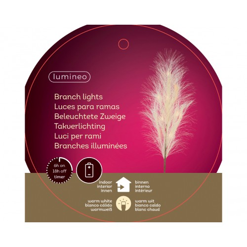Dekoracija Kaemingk Micro LED Plume, baltos sp., 70 cm