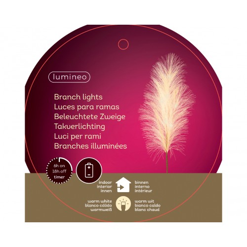 Dekoracija Kaemingk Micro LED Plume, kreminės sp., 70 cm