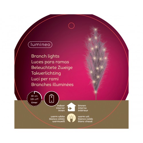 Dekoracija Kaemingk Micro LED Plume, rudos sp., 118 cm