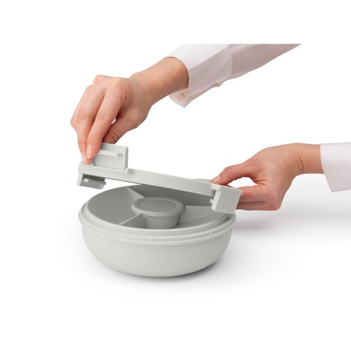 Salotų dubuo Brabantia Make & Take, šviesiai pilkas, 1,3L