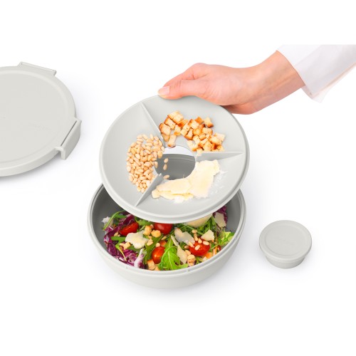 Salotų dubuo Brabantia Make & Take, šviesiai pilkas, 1,3L