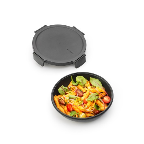 Pietų dėžutė Brabantia Make & Take, tamsiai pilka, apvali, 1L
