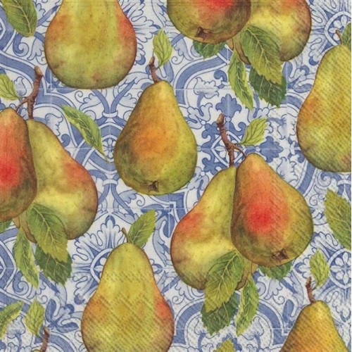 Servetėlės IHR CLASSICAL PEARS, mėlynos sp., 33 x 33 cm