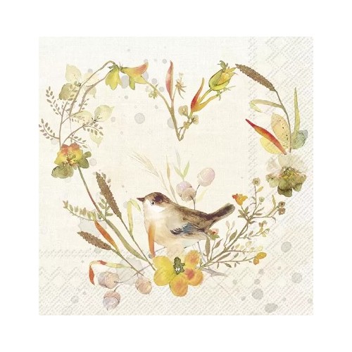 Servetėlės IHR LOVELY LITTLE BIRD, kreminės sp., 33 x 33 cm