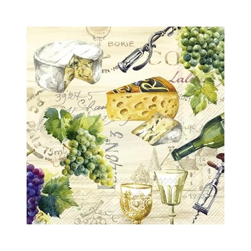 Servetėlės IHR WEIN, kreminės sp., 25 x 25 cm