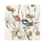 Servetėlės IHR BIRD ON BRANCH, kreminės sp., 33 x 33 cm