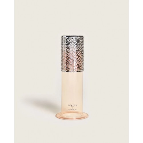 Rinkinys žvakidė + žvakė Maison Berger STARCK Peau de Soie, rožinės sp., 120 g